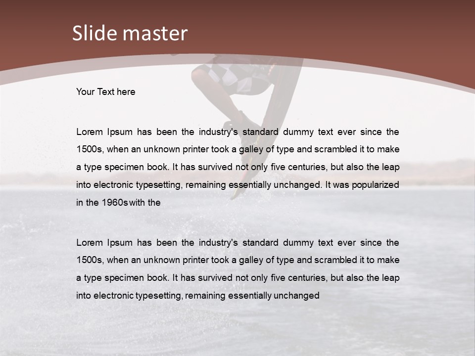 Young Man Catching Air On Wakeboard PowerPoint Template