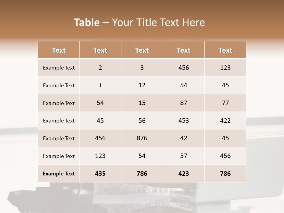 Businesswoman Sitting In Office With Laptop On Telephone PowerPoint Template