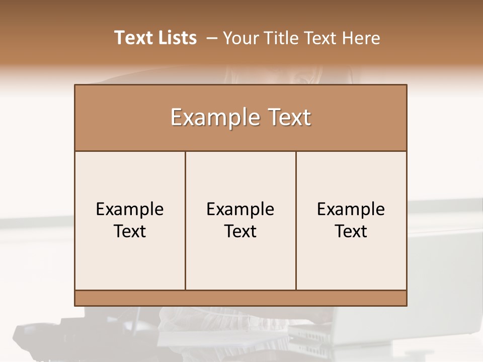Businesswoman Sitting In Office With Laptop On Telephone PowerPoint Template