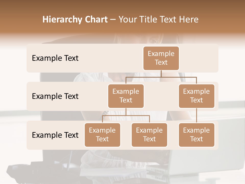 Businesswoman Sitting In Office With Laptop On Telephone PowerPoint Template
