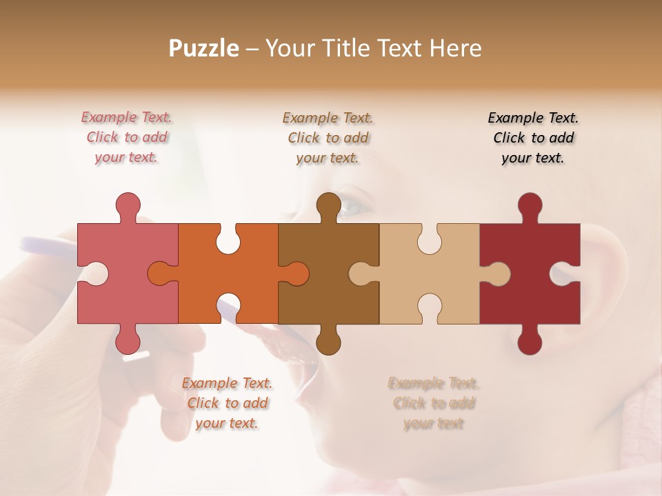 Mother Feeding Baby Food To Baby PowerPoint Template