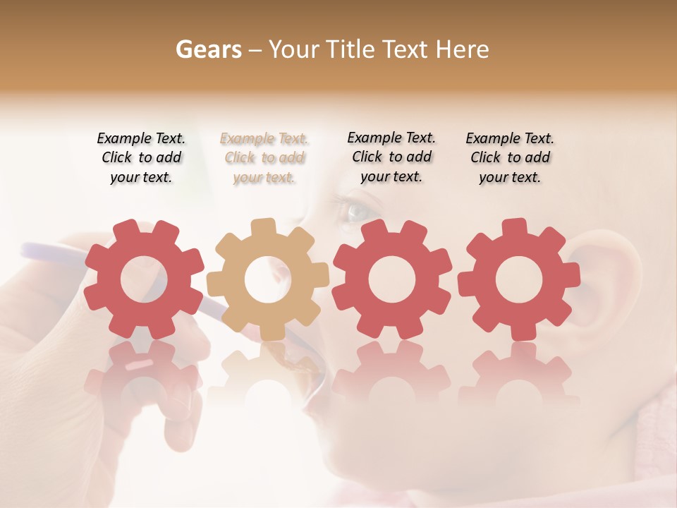 Mother Feeding Baby Food To Baby PowerPoint Template