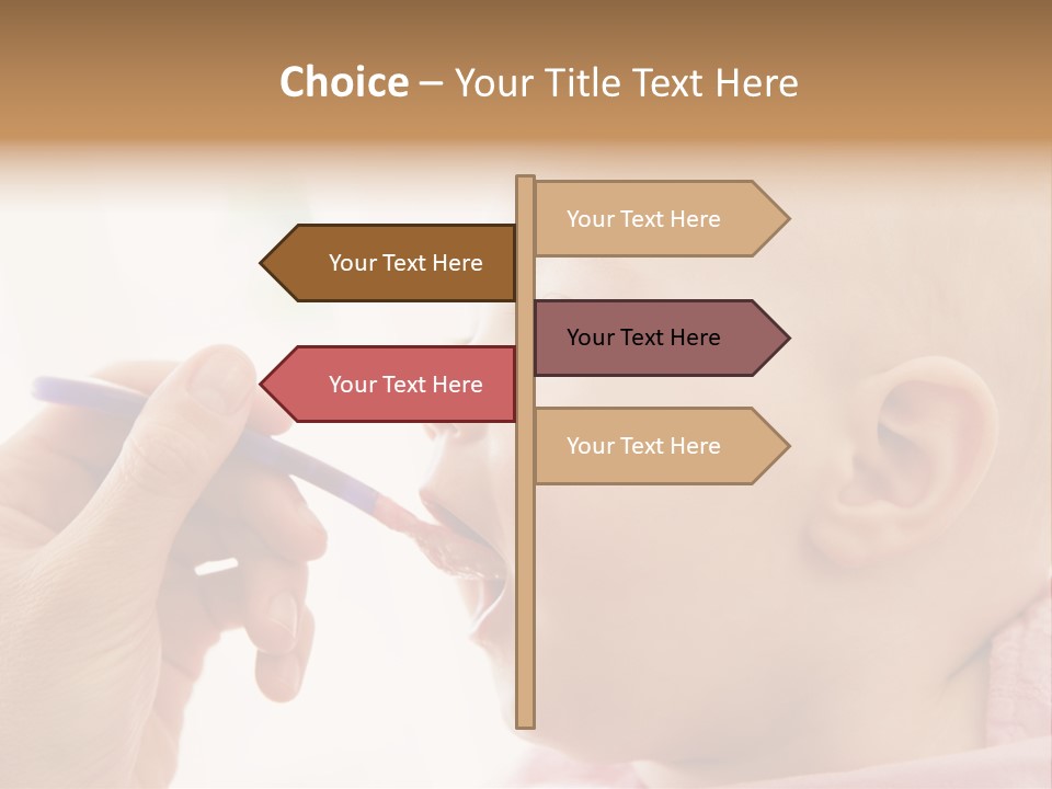 Mother Feeding Baby Food To Baby PowerPoint Template