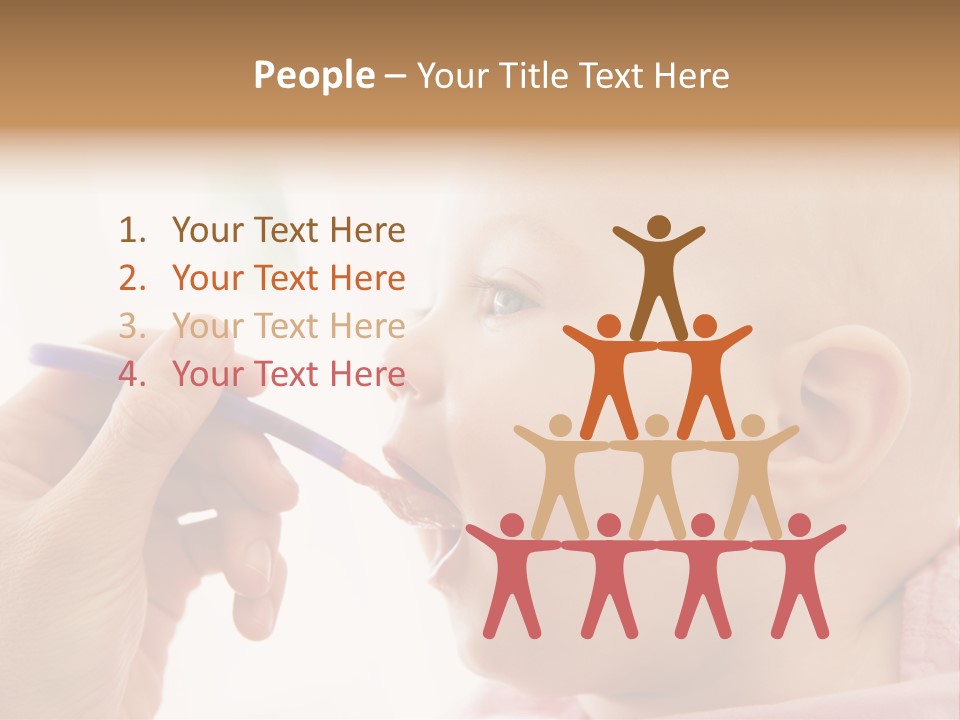 Mother Feeding Baby Food To Baby PowerPoint Template