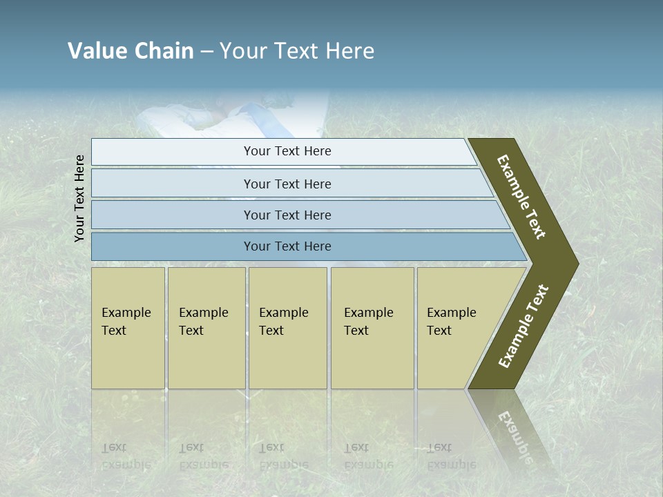Image Of Businessman Relaxing On The Grass With Laptop Near By PowerPoint Template