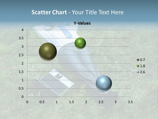Image Of Businessman Relaxing On The Grass With Laptop Near By PowerPoint Template