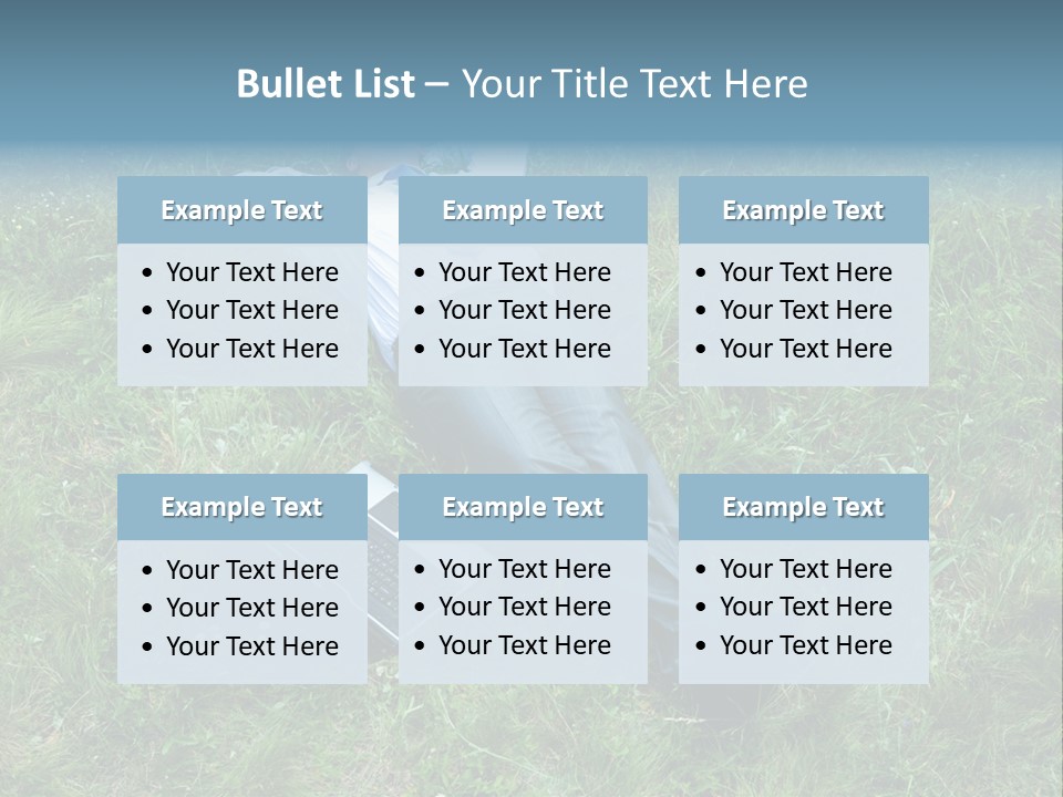 Image Of Businessman Relaxing On The Grass With Laptop Near By PowerPoint Template