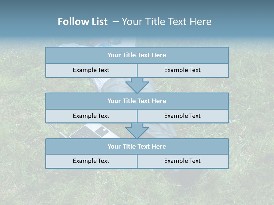 Image Of Businessman Relaxing On The Grass With Laptop Near By PowerPoint Template