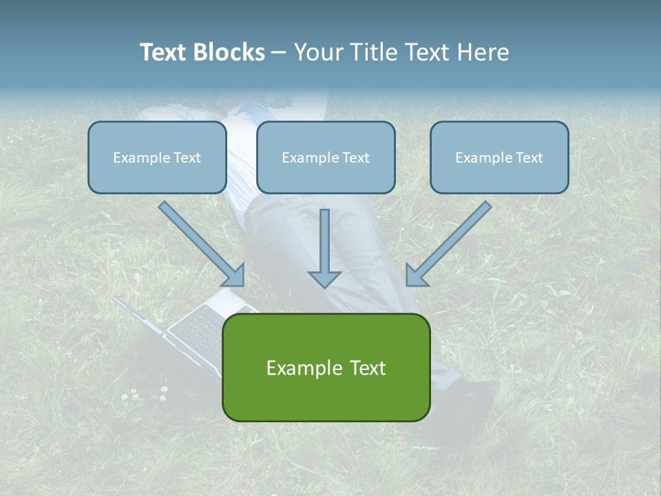 Image Of Businessman Relaxing On The Grass With Laptop Near By PowerPoint Template
