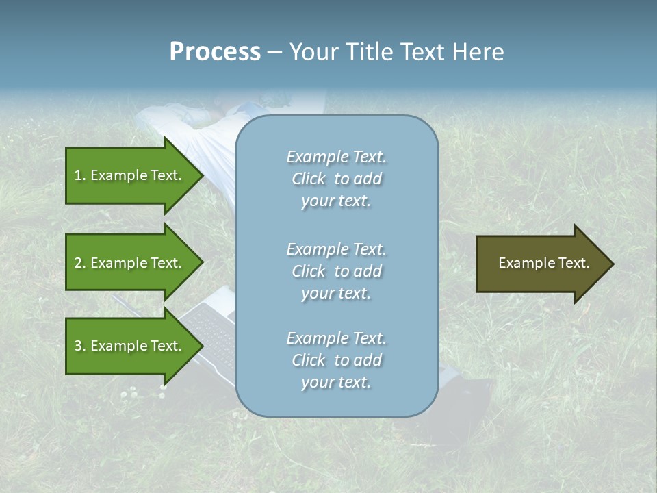 Image Of Businessman Relaxing On The Grass With Laptop Near By PowerPoint Template
