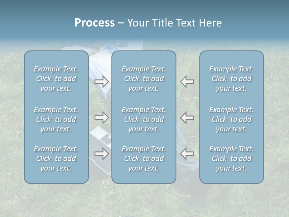 Image Of Businessman Relaxing On The Grass With Laptop Near By PowerPoint Template