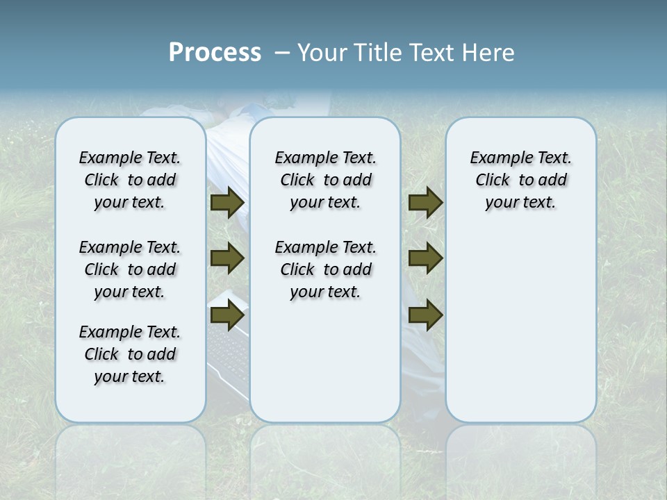 Image Of Businessman Relaxing On The Grass With Laptop Near By PowerPoint Template