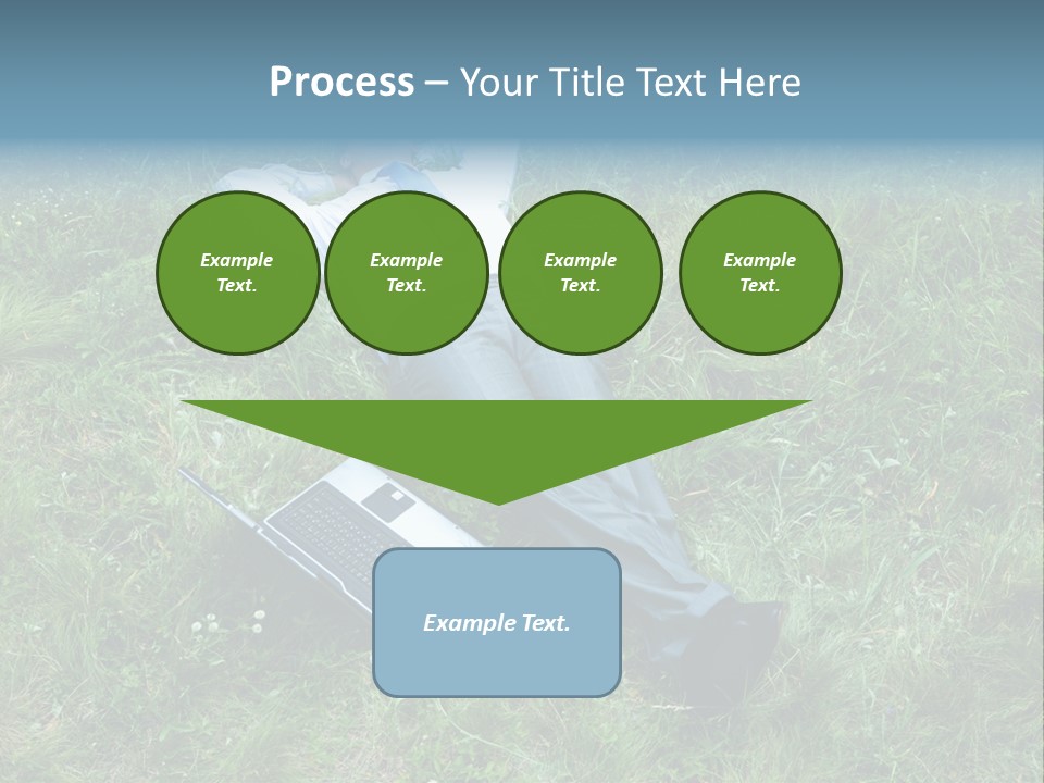 Image Of Businessman Relaxing On The Grass With Laptop Near By PowerPoint Template