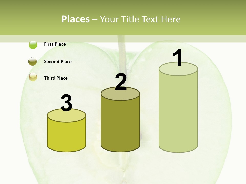 Half Apple Isolated On White Background PowerPoint Template