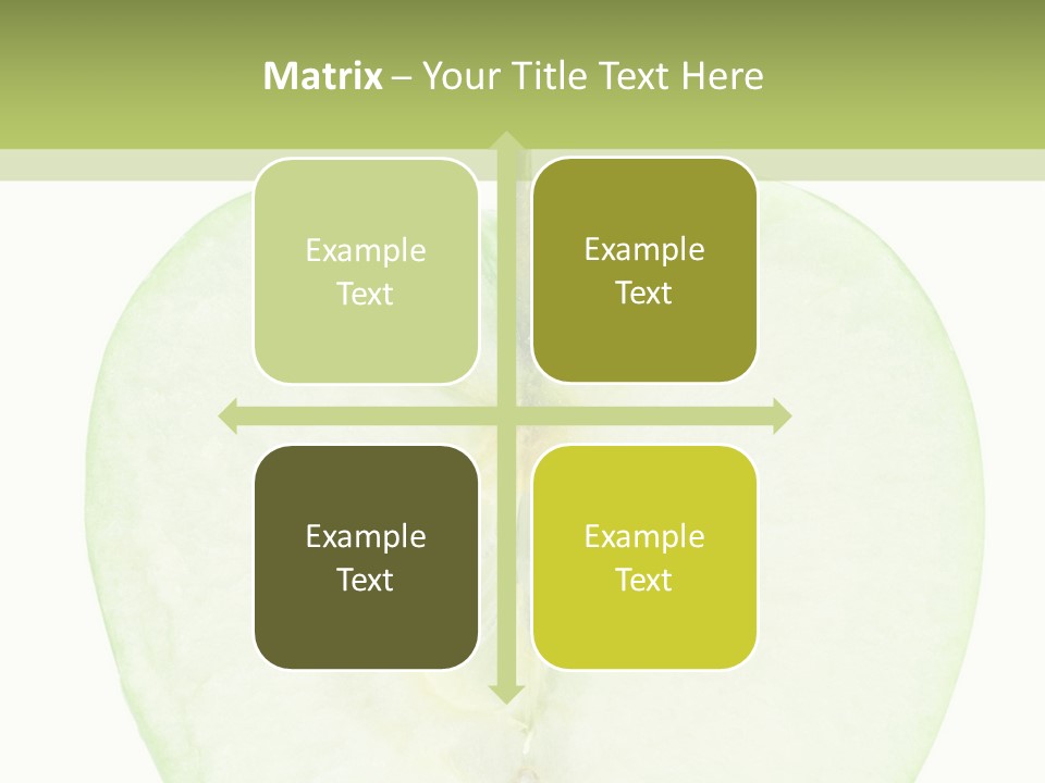 Half Apple Isolated On White Background PowerPoint Template