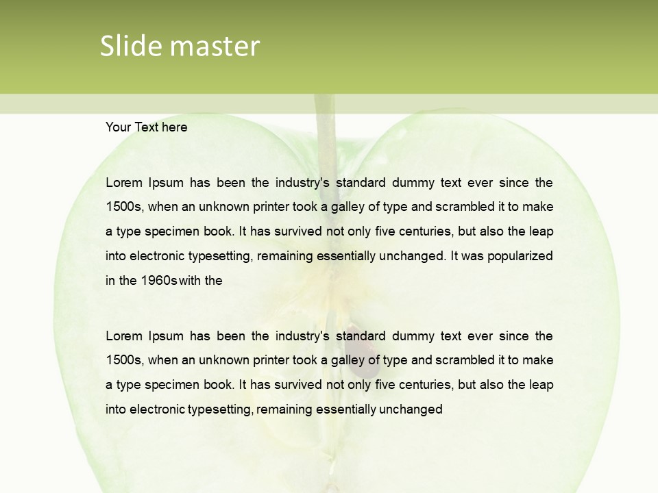 Half Apple Isolated On White Background PowerPoint Template