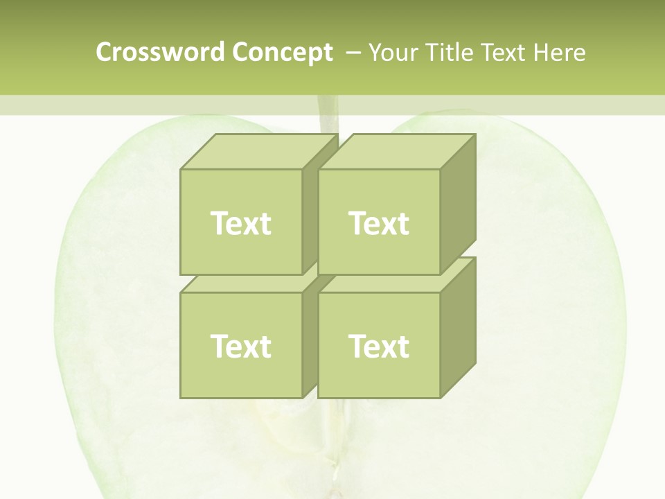 Half Apple Isolated On White Background PowerPoint Template