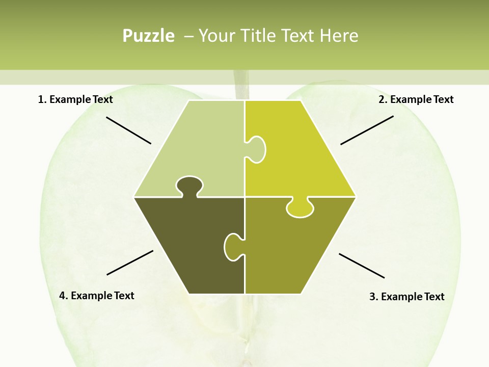 Half Apple Isolated On White Background PowerPoint Template