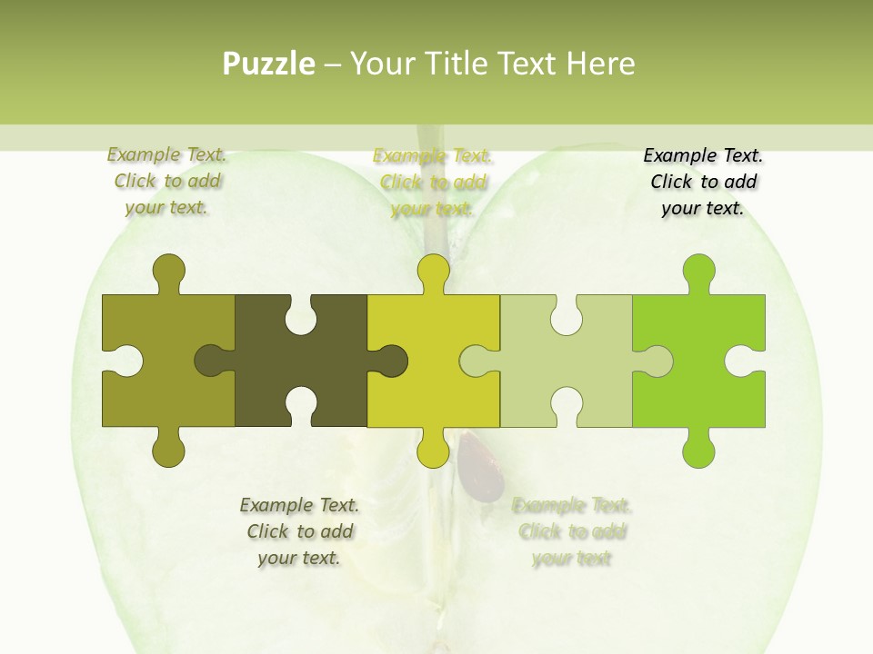 Half Apple Isolated On White Background PowerPoint Template