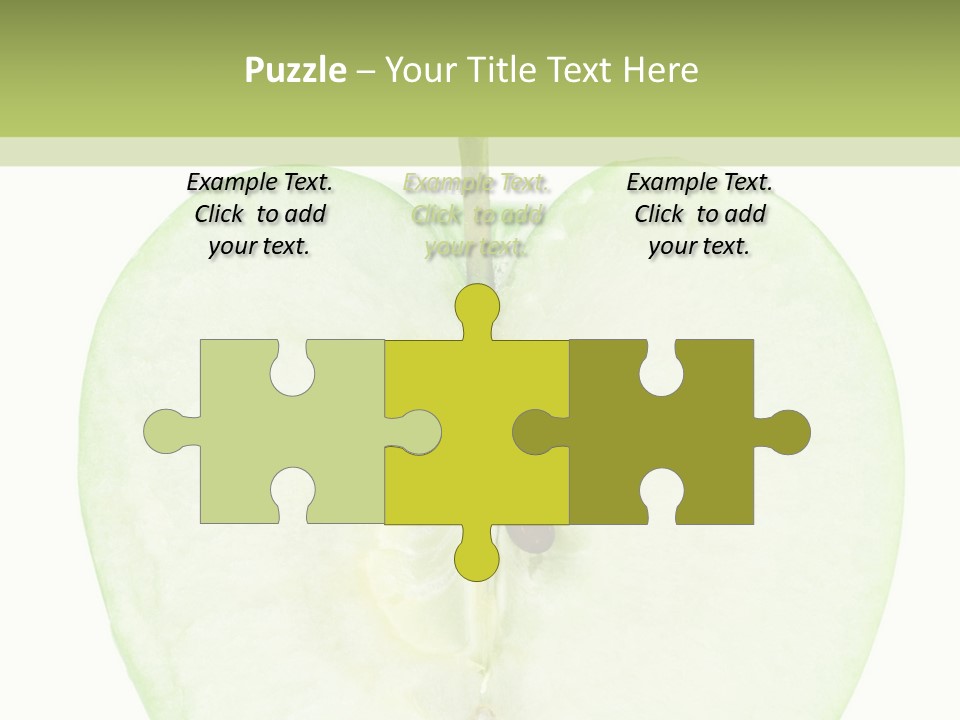 Half Apple Isolated On White Background PowerPoint Template