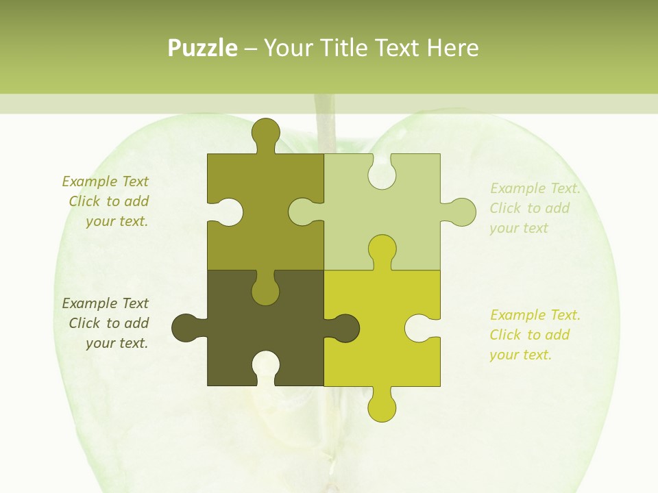 Half Apple Isolated On White Background PowerPoint Template