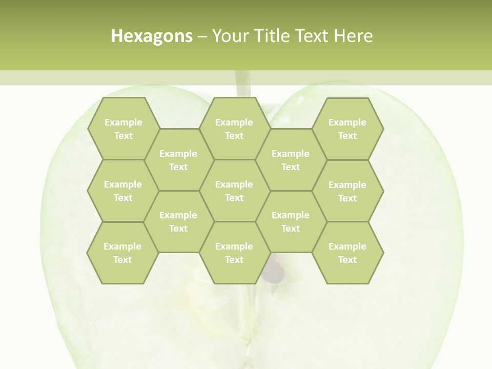 Half Apple Isolated On White Background PowerPoint Template