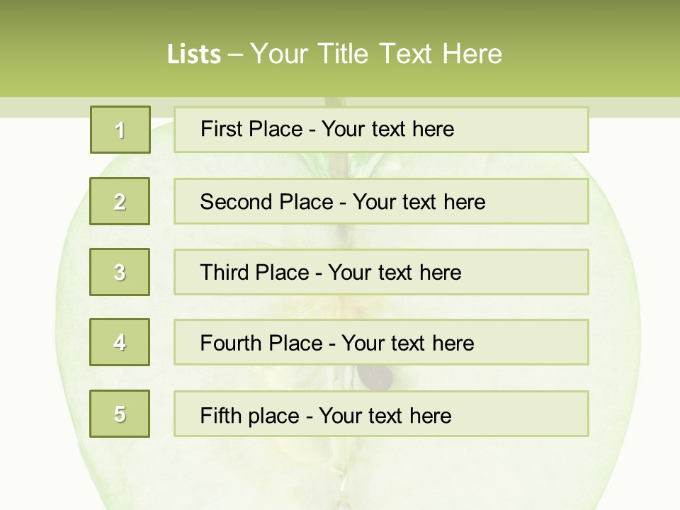 Half Apple Isolated On White Background PowerPoint Template