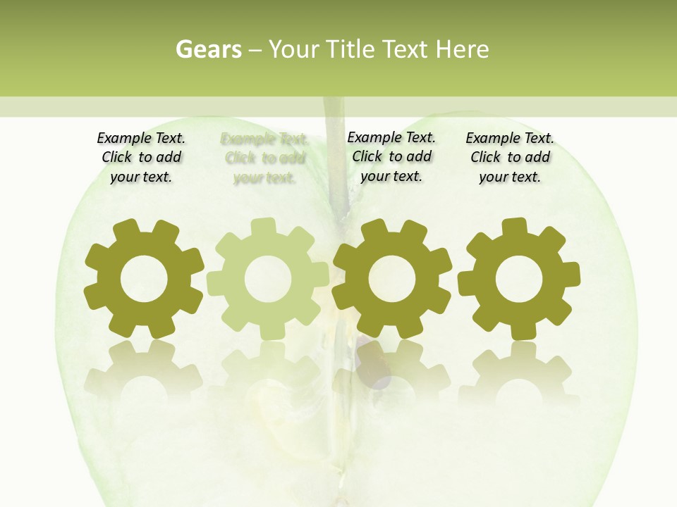 Half Apple Isolated On White Background PowerPoint Template