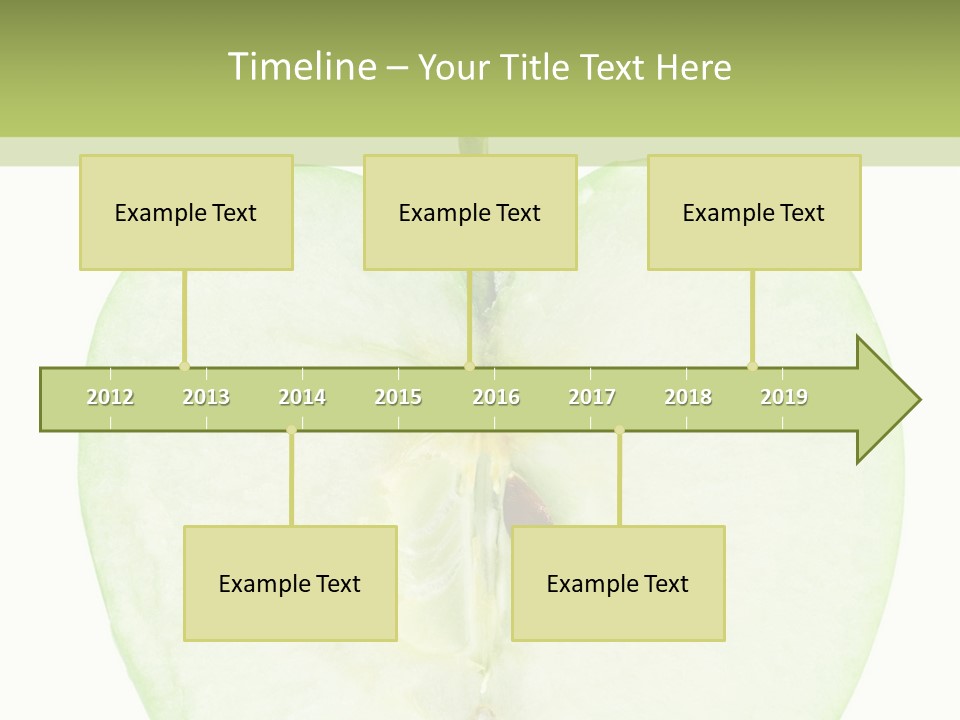 Half Apple Isolated On White Background PowerPoint Template