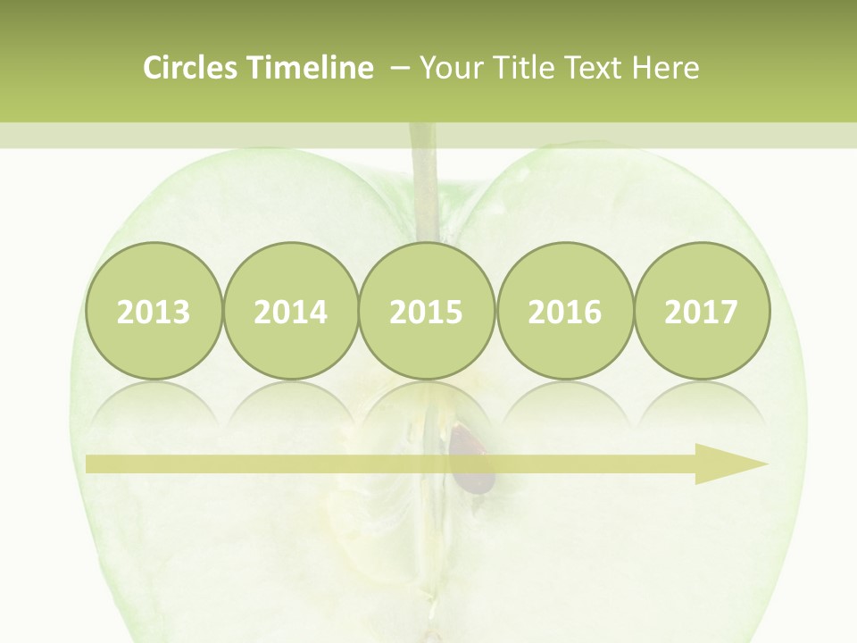 Half Apple Isolated On White Background PowerPoint Template