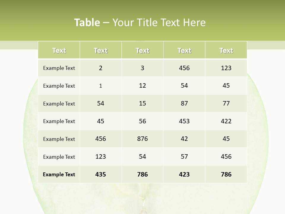 Half Apple Isolated On White Background PowerPoint Template