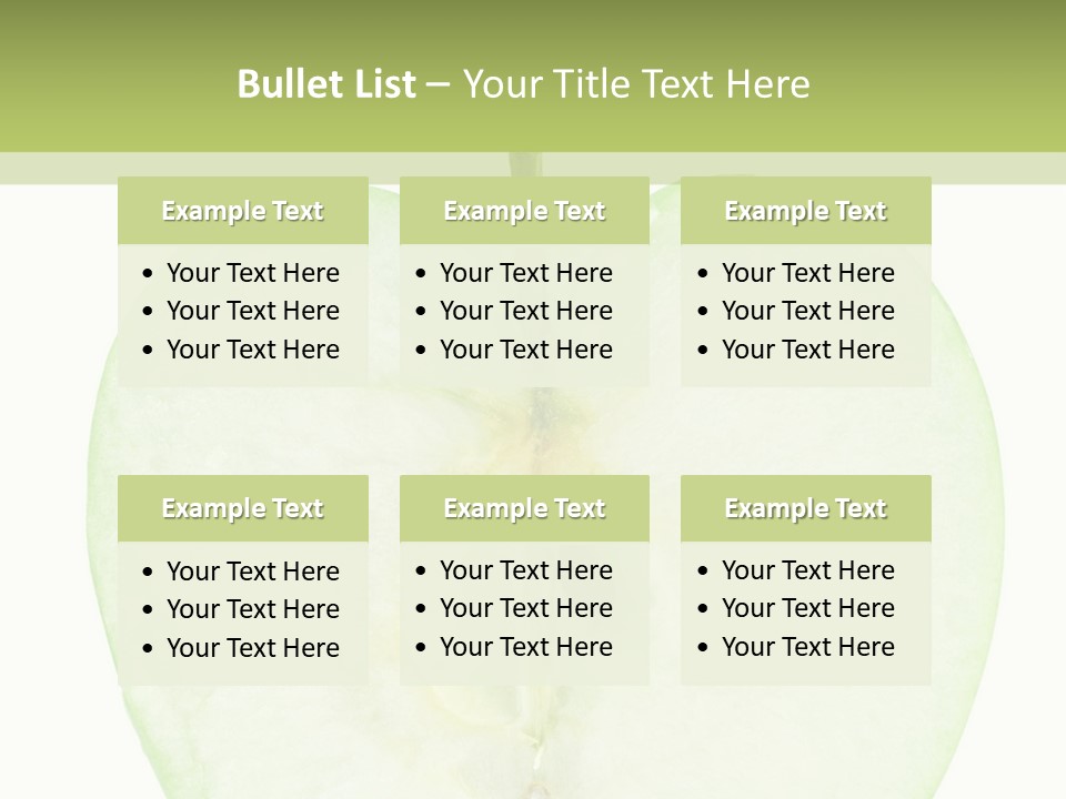 Half Apple Isolated On White Background PowerPoint Template