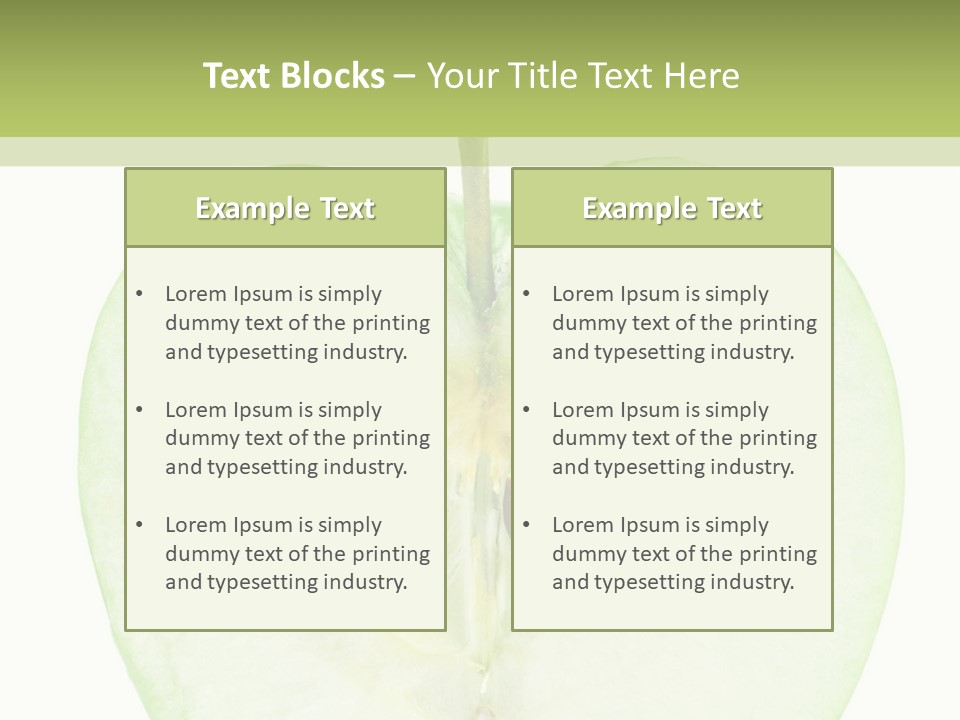 Half Apple Isolated On White Background PowerPoint Template