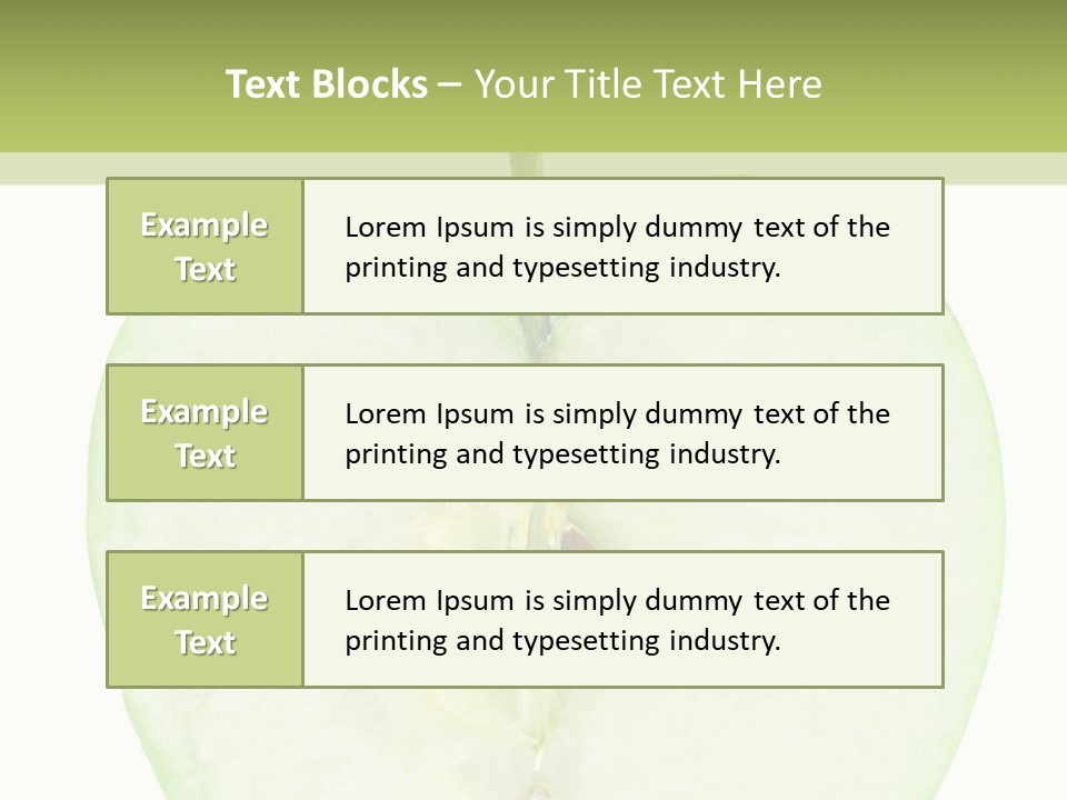 Half Apple Isolated On White Background PowerPoint Template