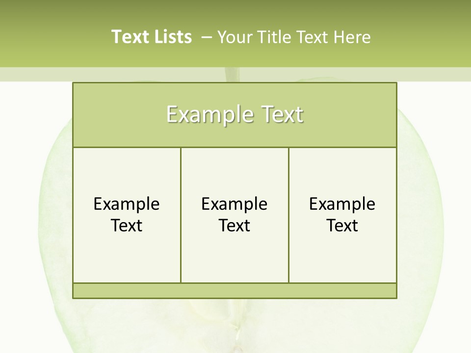 Half Apple Isolated On White Background PowerPoint Template