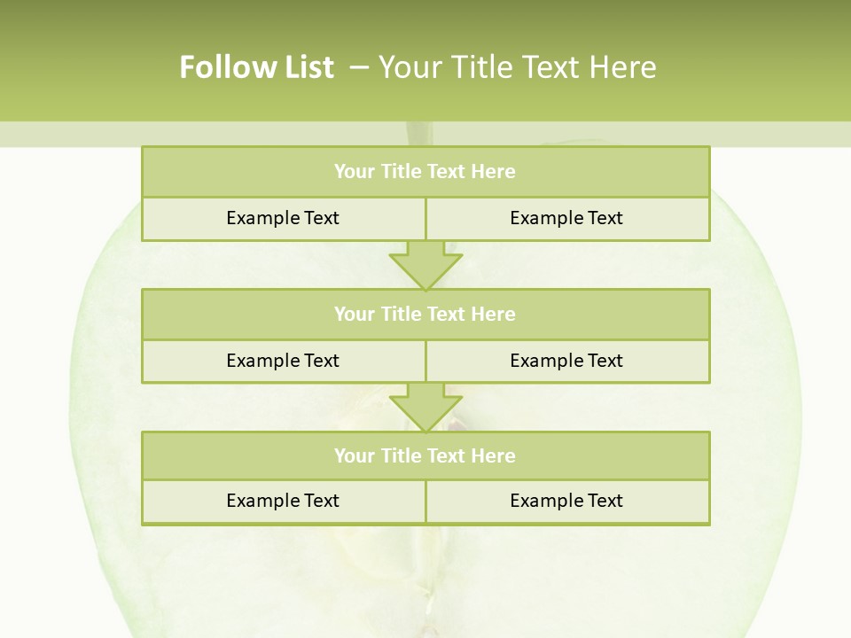 Half Apple Isolated On White Background PowerPoint Template