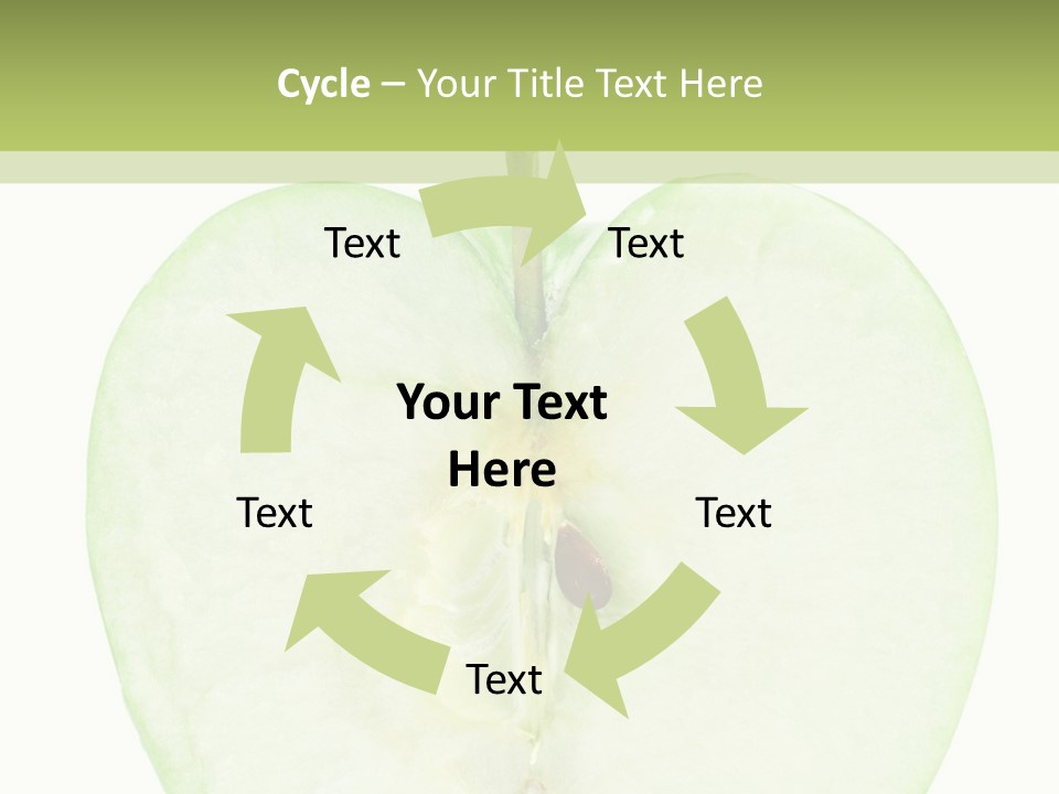 Half Apple Isolated On White Background PowerPoint Template