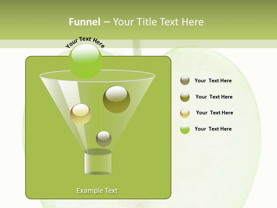 Half Apple Isolated On White Background PowerPoint Template