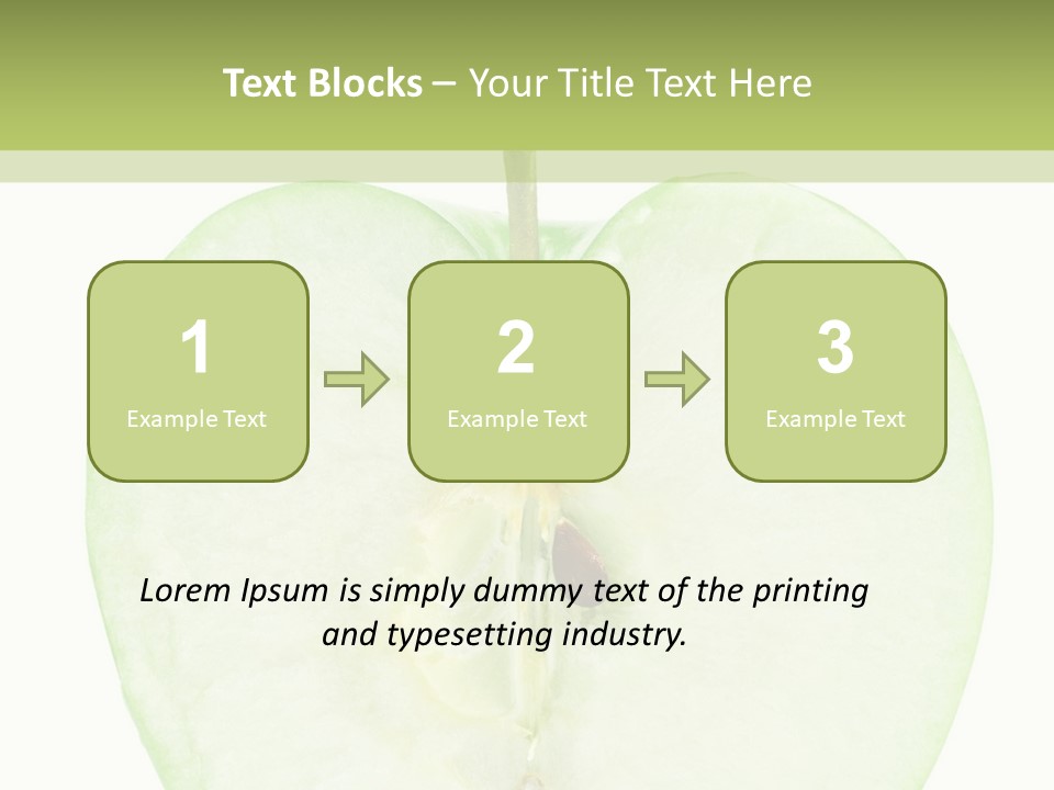Half Apple Isolated On White Background PowerPoint Template