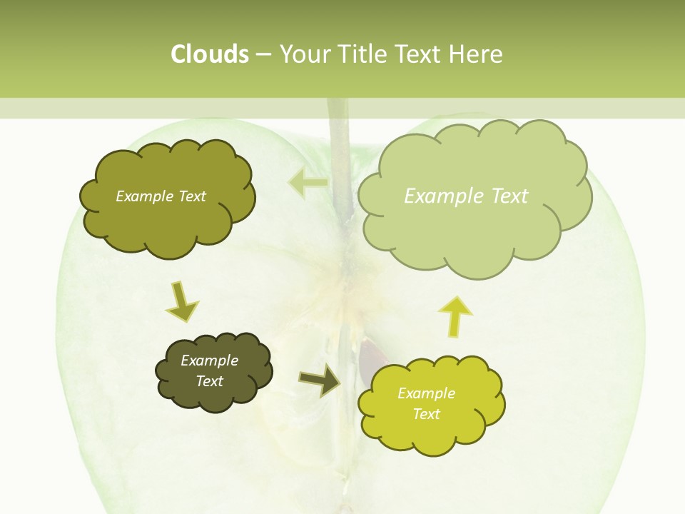 Half Apple Isolated On White Background PowerPoint Template