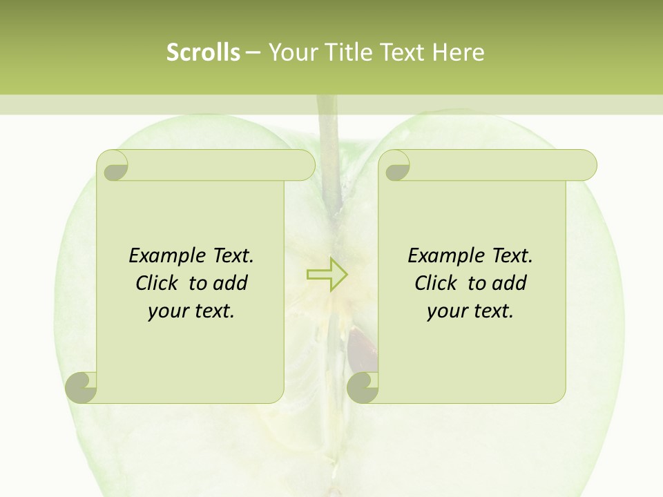 Half Apple Isolated On White Background PowerPoint Template