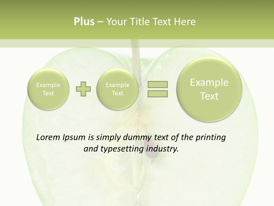 Half Apple Isolated On White Background PowerPoint Template