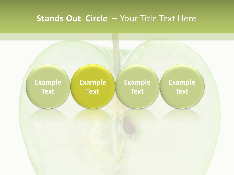 Half Apple Isolated On White Background PowerPoint Template