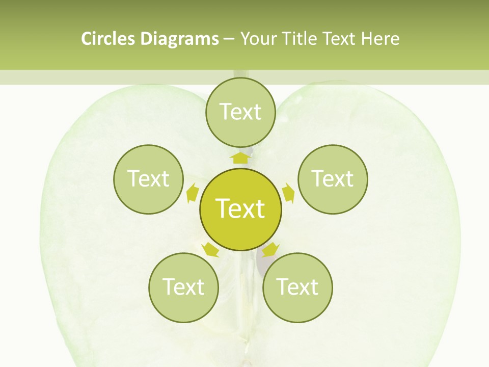 Half Apple Isolated On White Background PowerPoint Template