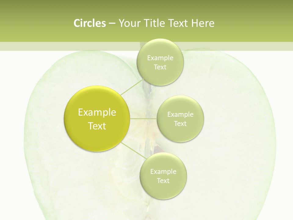 Half Apple Isolated On White Background PowerPoint Template