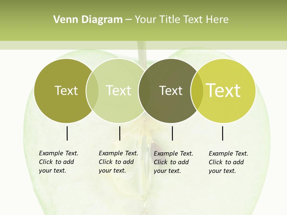 Half Apple Isolated On White Background PowerPoint Template