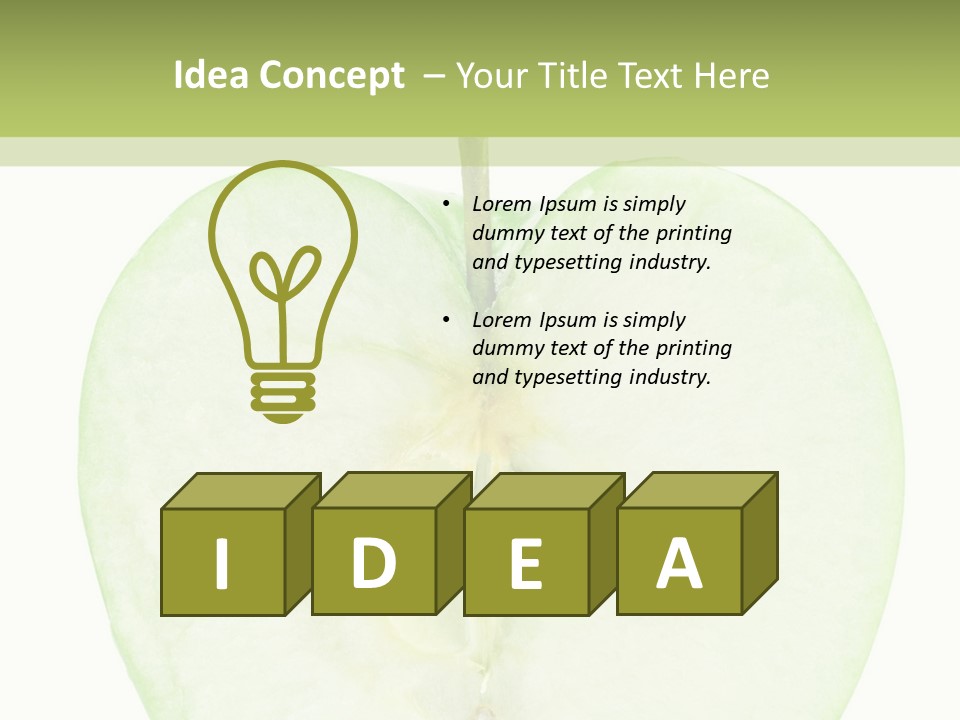 Half Apple Isolated On White Background PowerPoint Template