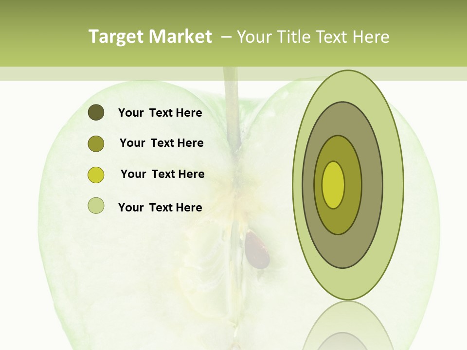 Half Apple Isolated On White Background PowerPoint Template