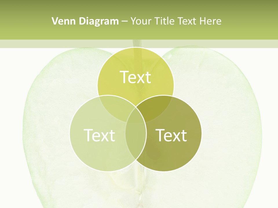 Half Apple Isolated On White Background PowerPoint Template