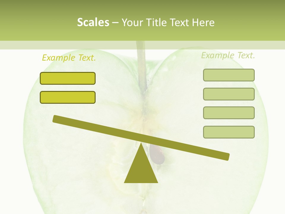 Half Apple Isolated On White Background PowerPoint Template